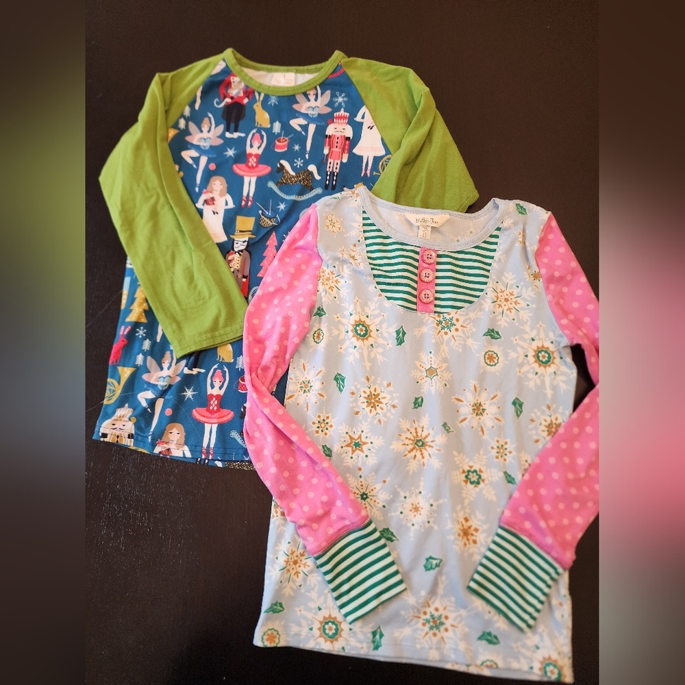 Girls Christmas Shirts, one Is Matilda Jane